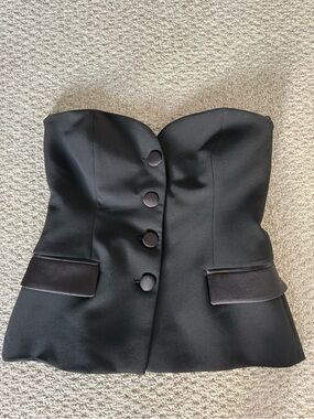 Zara black strapless blazer top size M